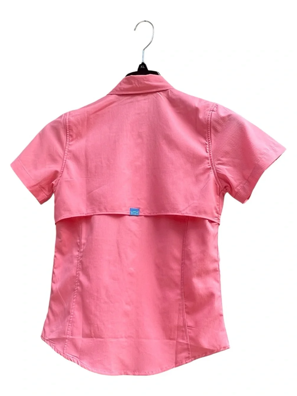 American Fishing Tackle Co Coral Pink Short-Sleeve Performance Button-Down Shirt